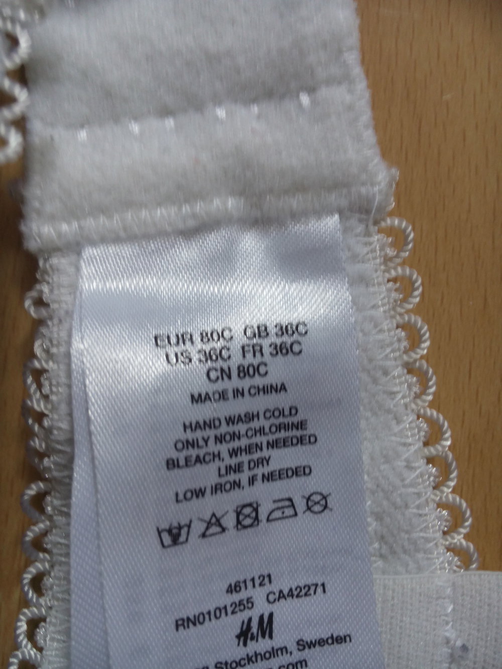 80C weißer BH mit Blütenmuster