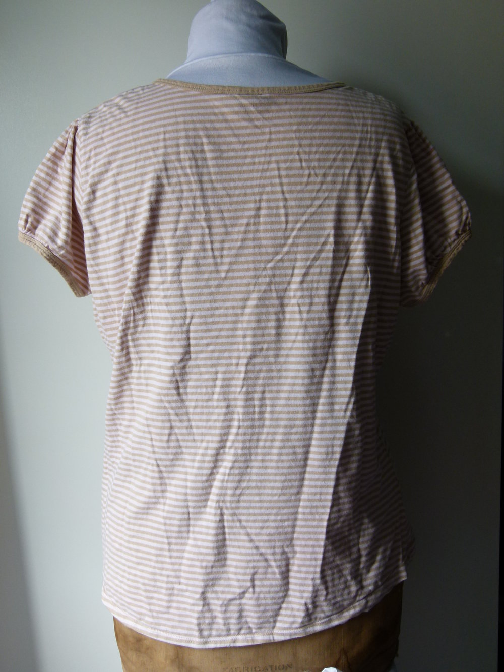 Ringel Shirt, nude beige gestreift, Retro Mori Casual
