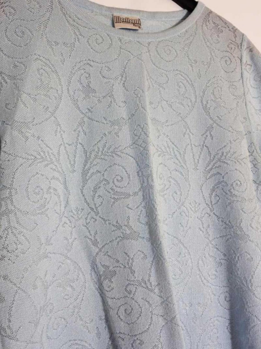 Blaues Strickoberteil Kurzarm Herbst Winter Gr. 40 Gr. M