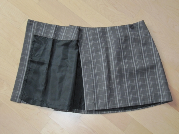MINI ROCK GRAU KARIERT BÜRO H&M GR.34 WIE NEU STIEFELROCK