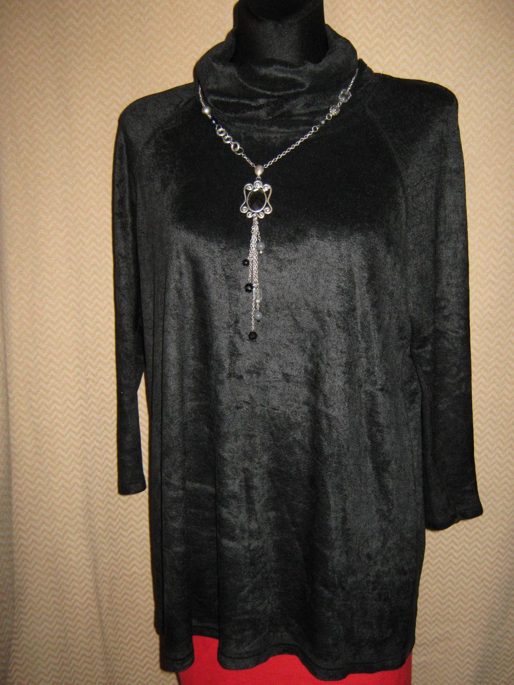 NEU * Edel * ausgefallen * Long * Lang * Samt * Rollkragen * Pullover 