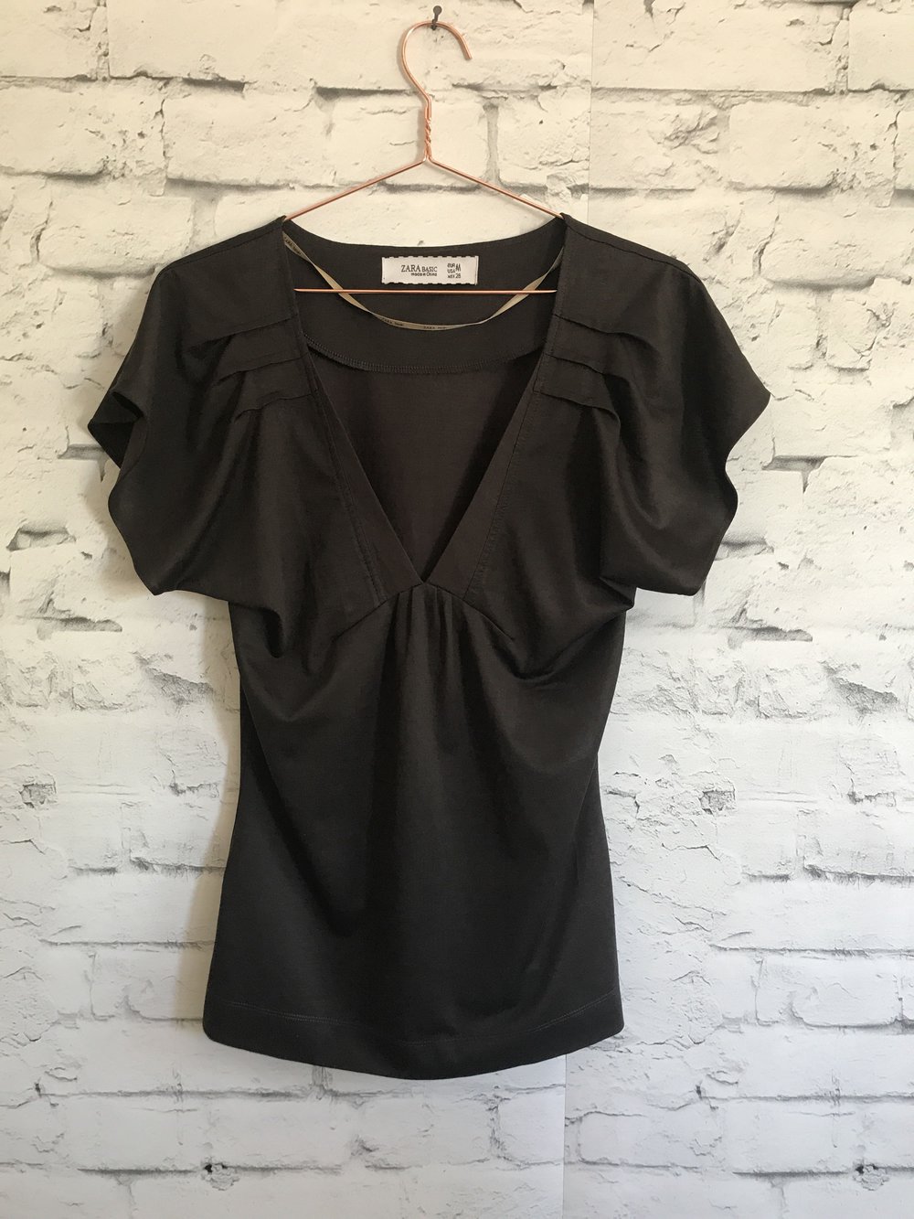 ZARA Shirt mit großen, luftigen Ärmel 