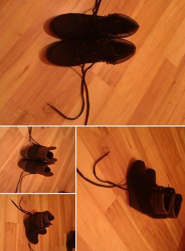 Schöne schwarze wedges zum schnüren