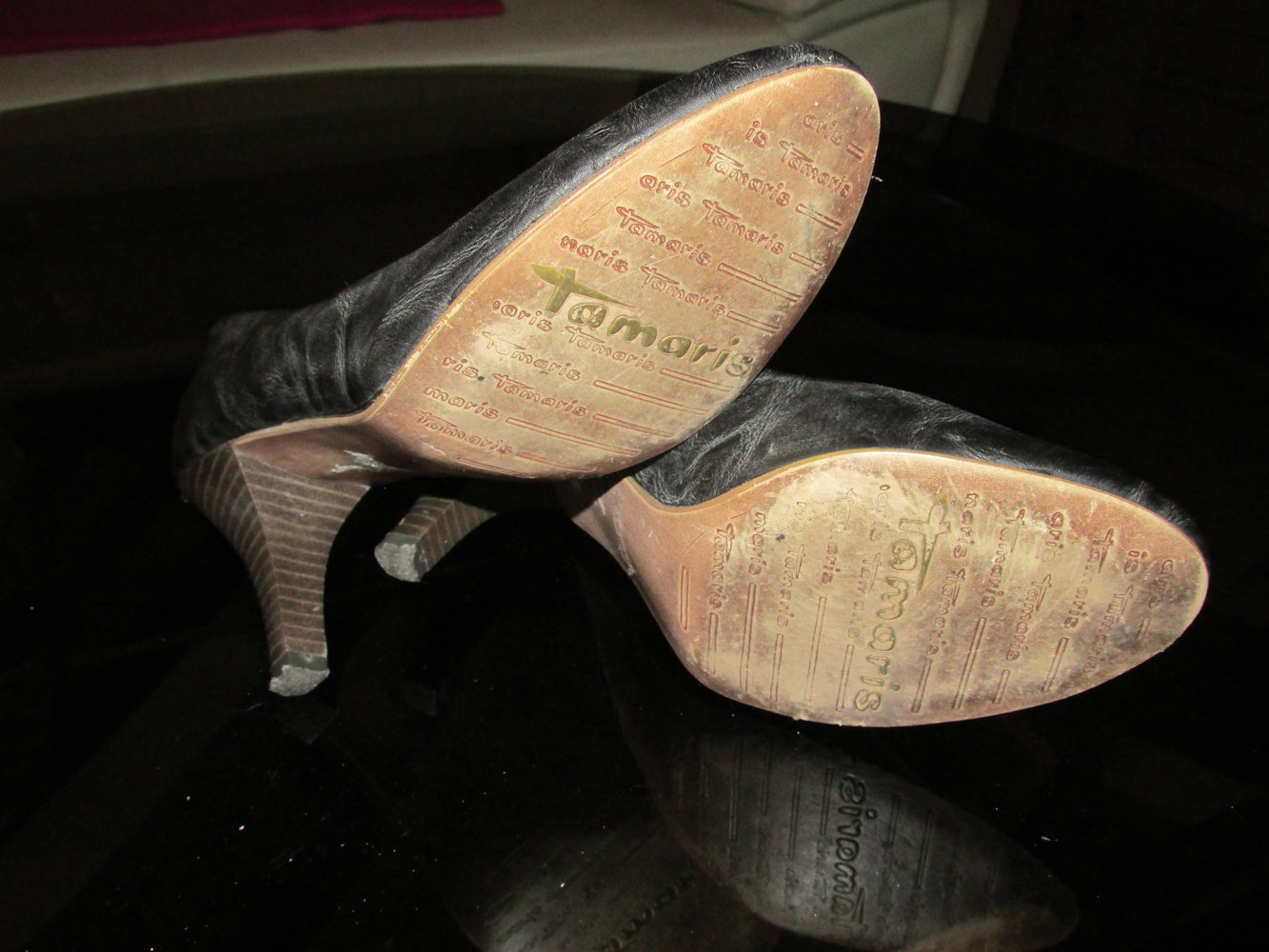 ausgefallene grauschwarz antiker Look, Pumps von Tamaris, Gr. 38