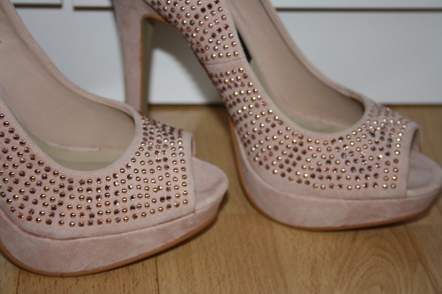 * tolle Glitzer High Heels rosa nude