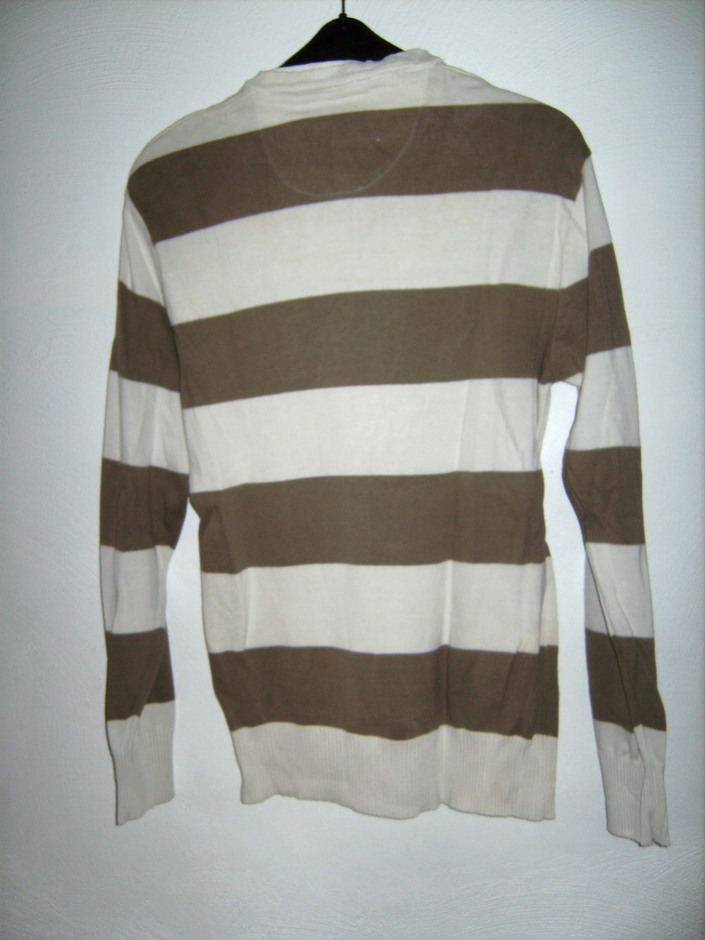  Pulli, Angelo Litrico, Pullover langarm mit V-Ausschnitt, Feinstrick Blockstreifen, Gr. S, Baumwolle Casual