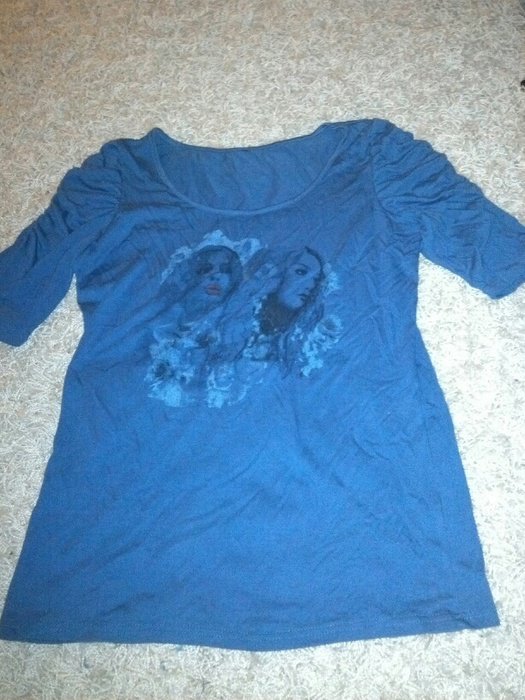 Blaues Print-Shirt