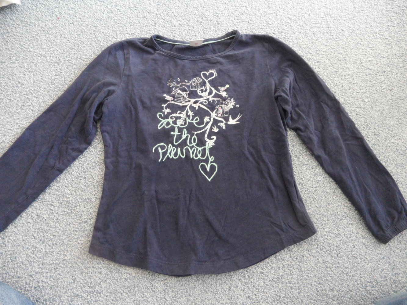 s.Oliver schönes Langarmshirt ganz weich Spruch 122/128