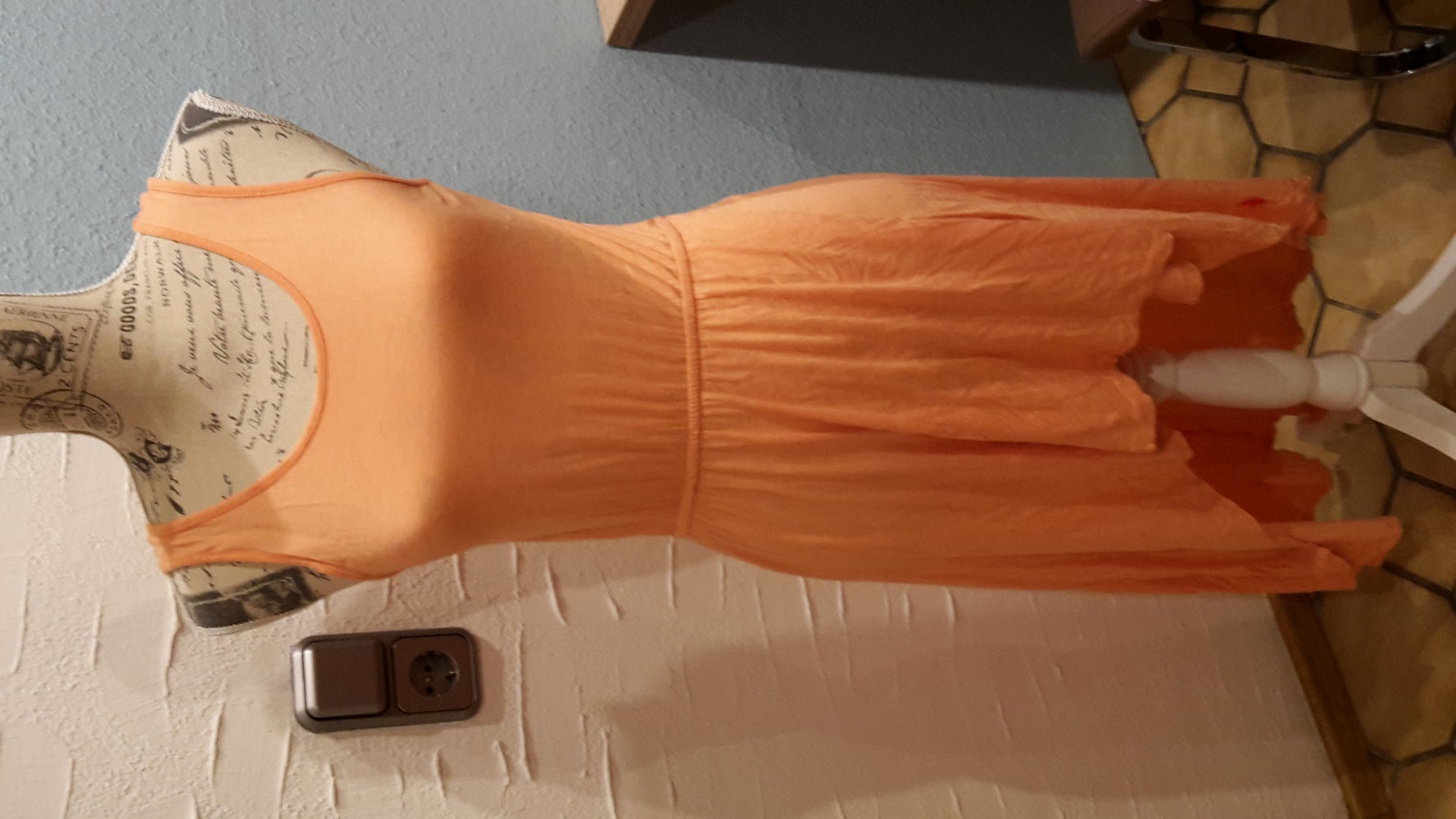 Vokuhila Kleid, apricot, Sommer, S,  CFL, orange Stretch