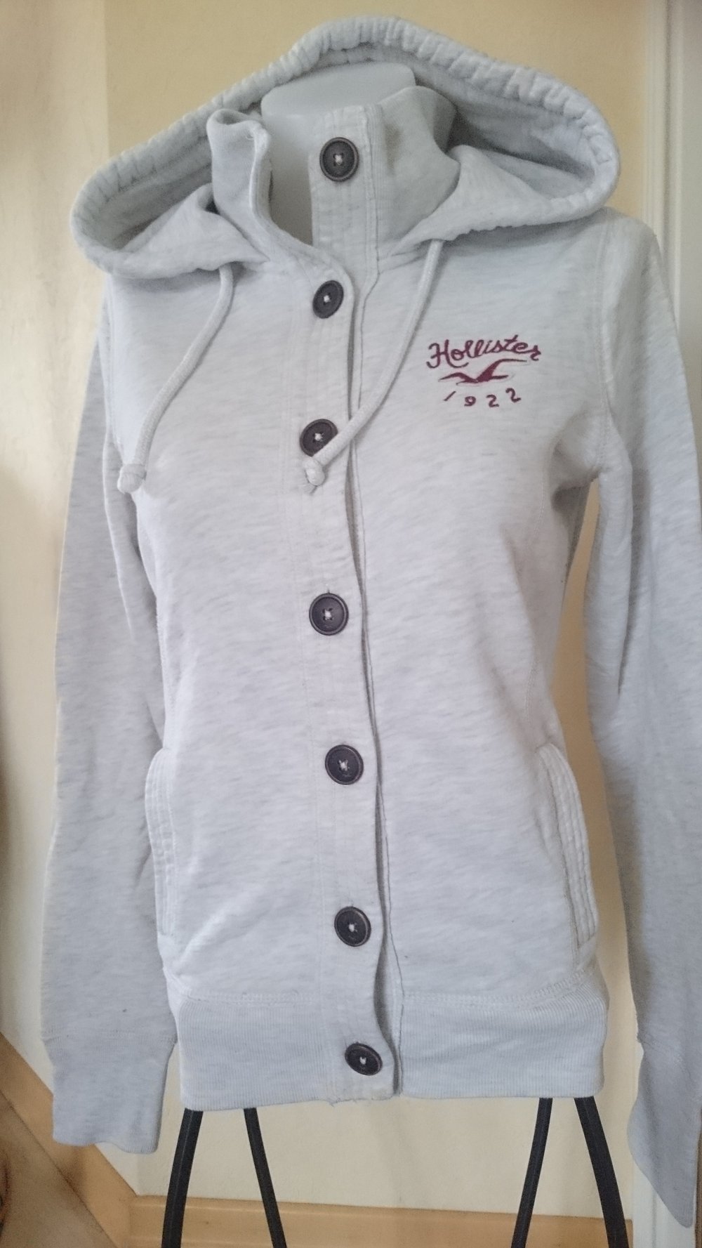 Hollister Sweatshirtjacke Gr L Grau
