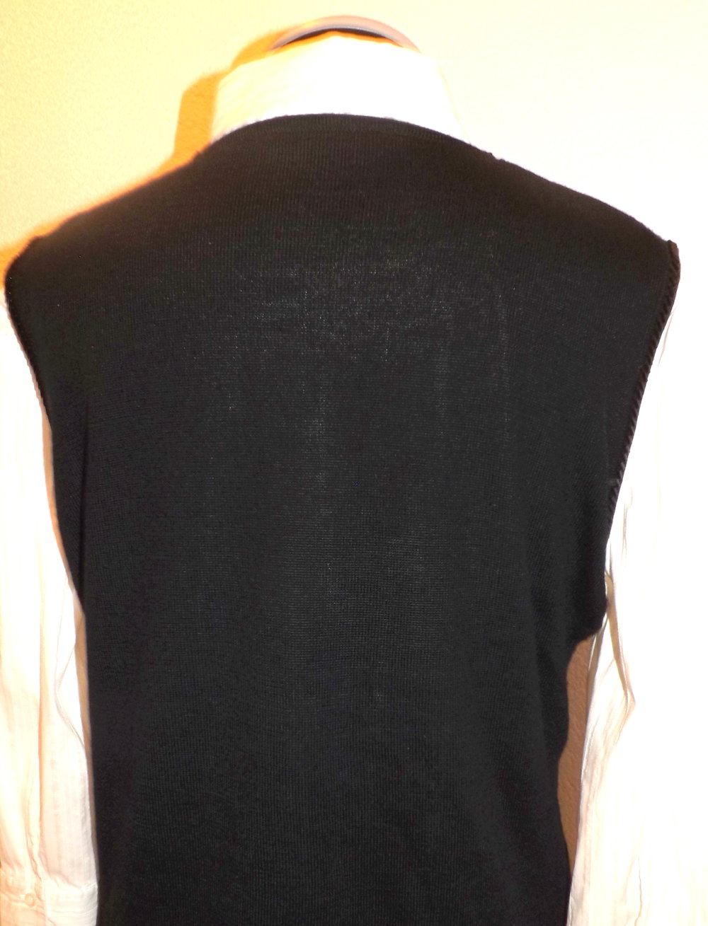 Pullunder - College Look - schwarz - bestickt - XL