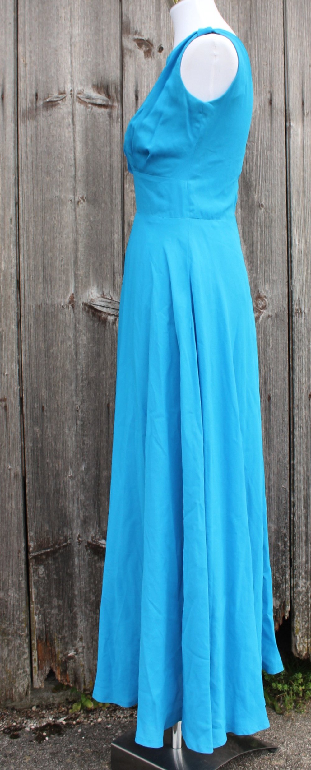 hellblaues True Vintage Abendkleid, Verena Modelle, ca. Größe 36