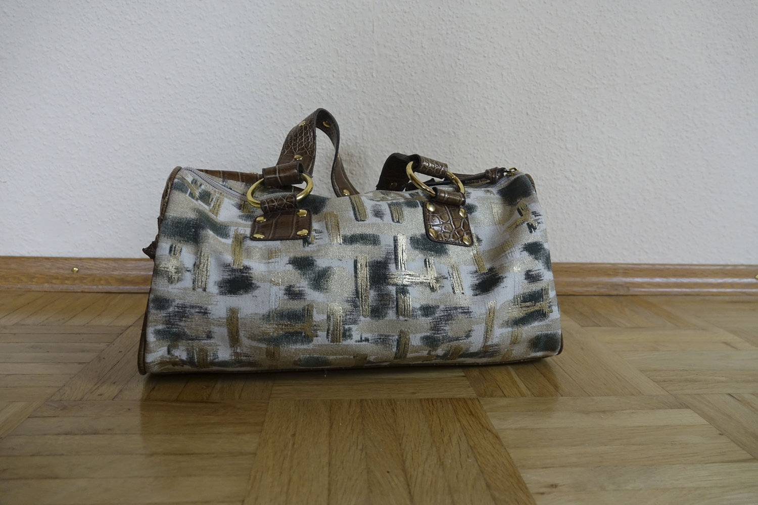 Trendige Handtasche Gold/Beige/Kaki NEU