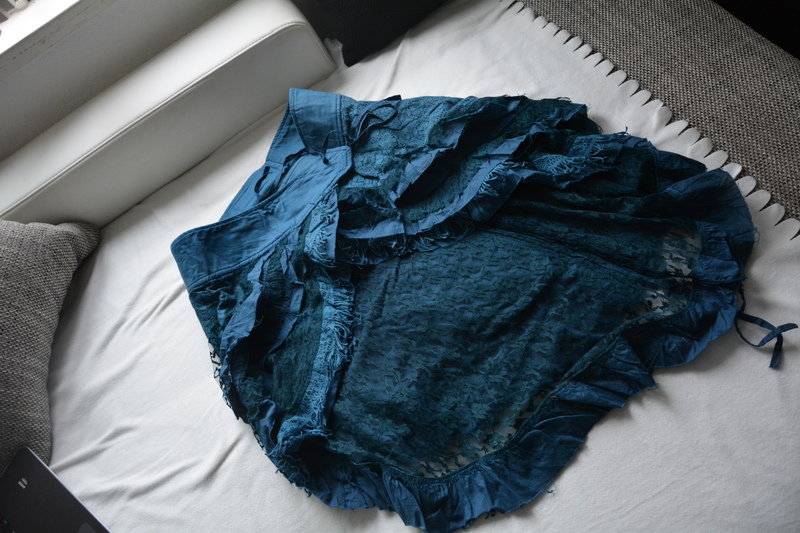 blauer wickelrock psychedelic-boho-gypsy-elfen goa-Rock
