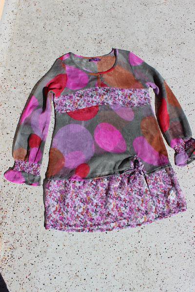 SILVIAN HEACH transparent Tunika Bluse Dots Mille Fleurs