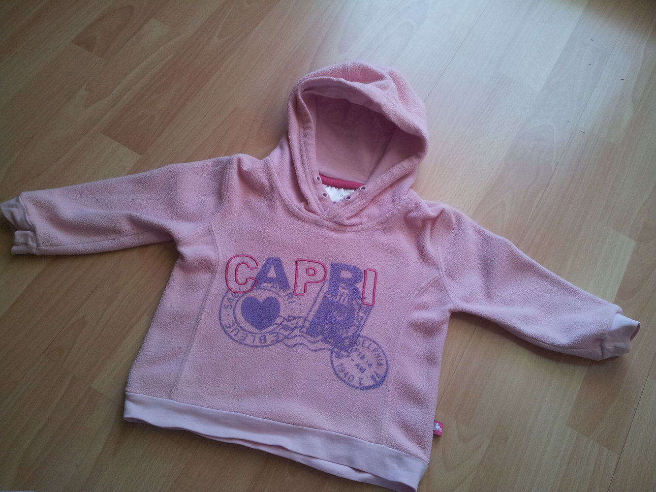 Kaputzenpullover Fleecepullover rosa Gr. 86 