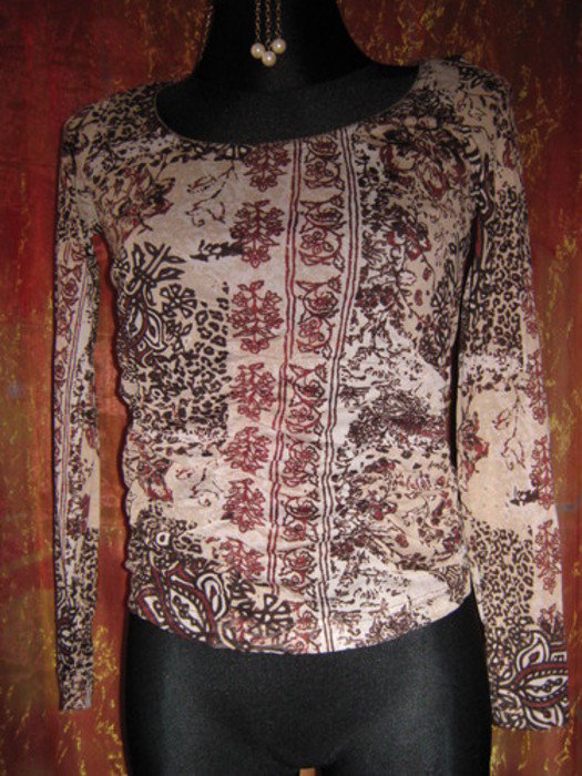 NEU* Sexy * Blüten * Flower- Power * Longsleeve * Langarm * Chiffon * T- Shirt 