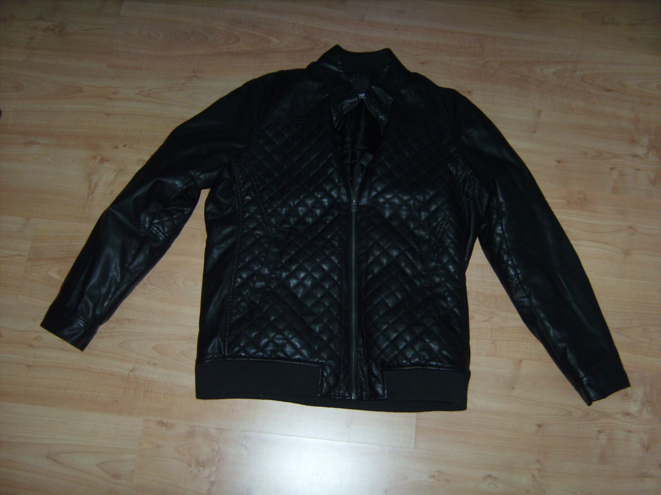 *** Jacke New Yorker, Biker-Look, XL, schwarz, Kunstleder, Stylische Herrenjacke Steppnaht Bomber Jacke Sportiv