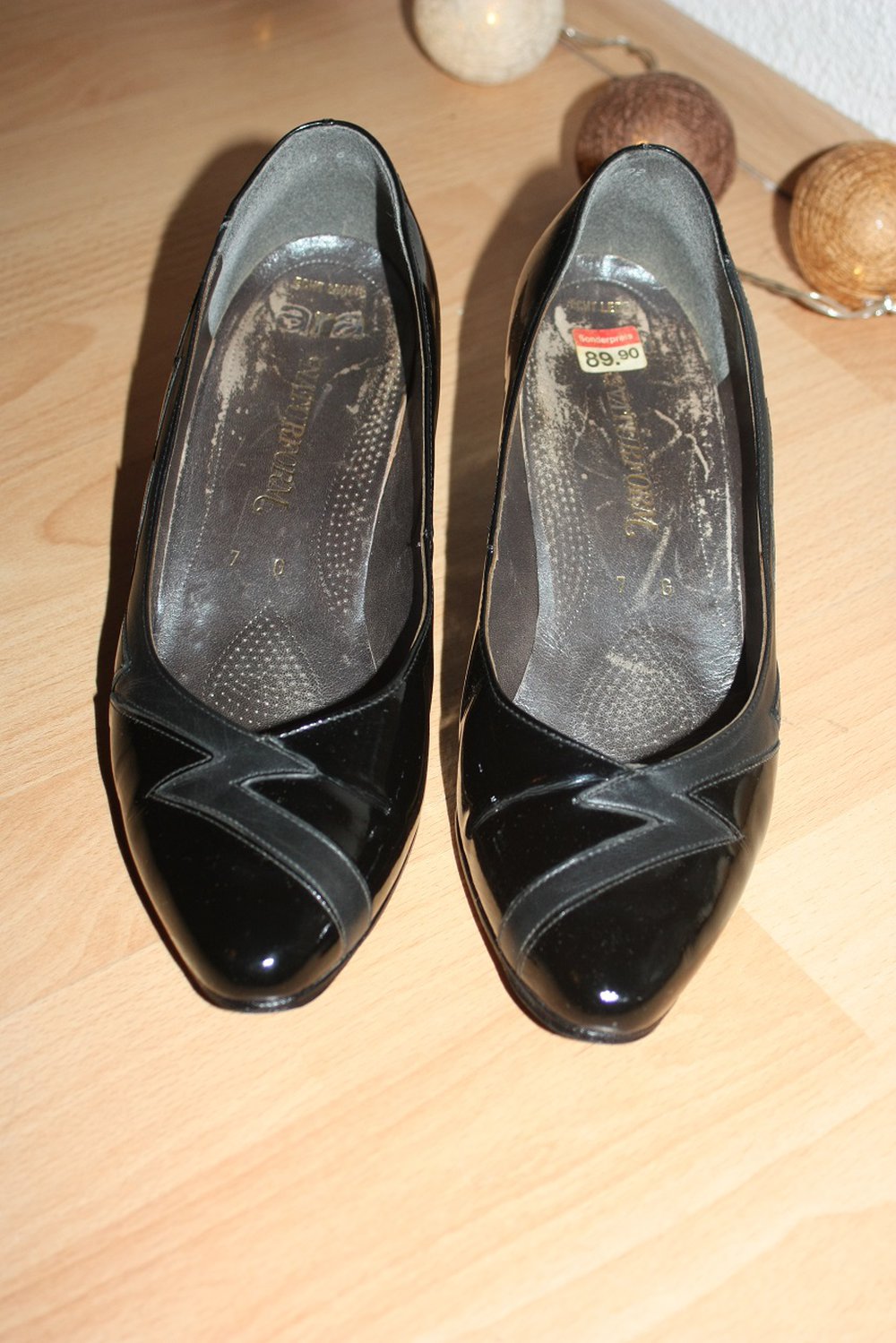 Lackschuhe, Pumps, Naturform, Gr. 40