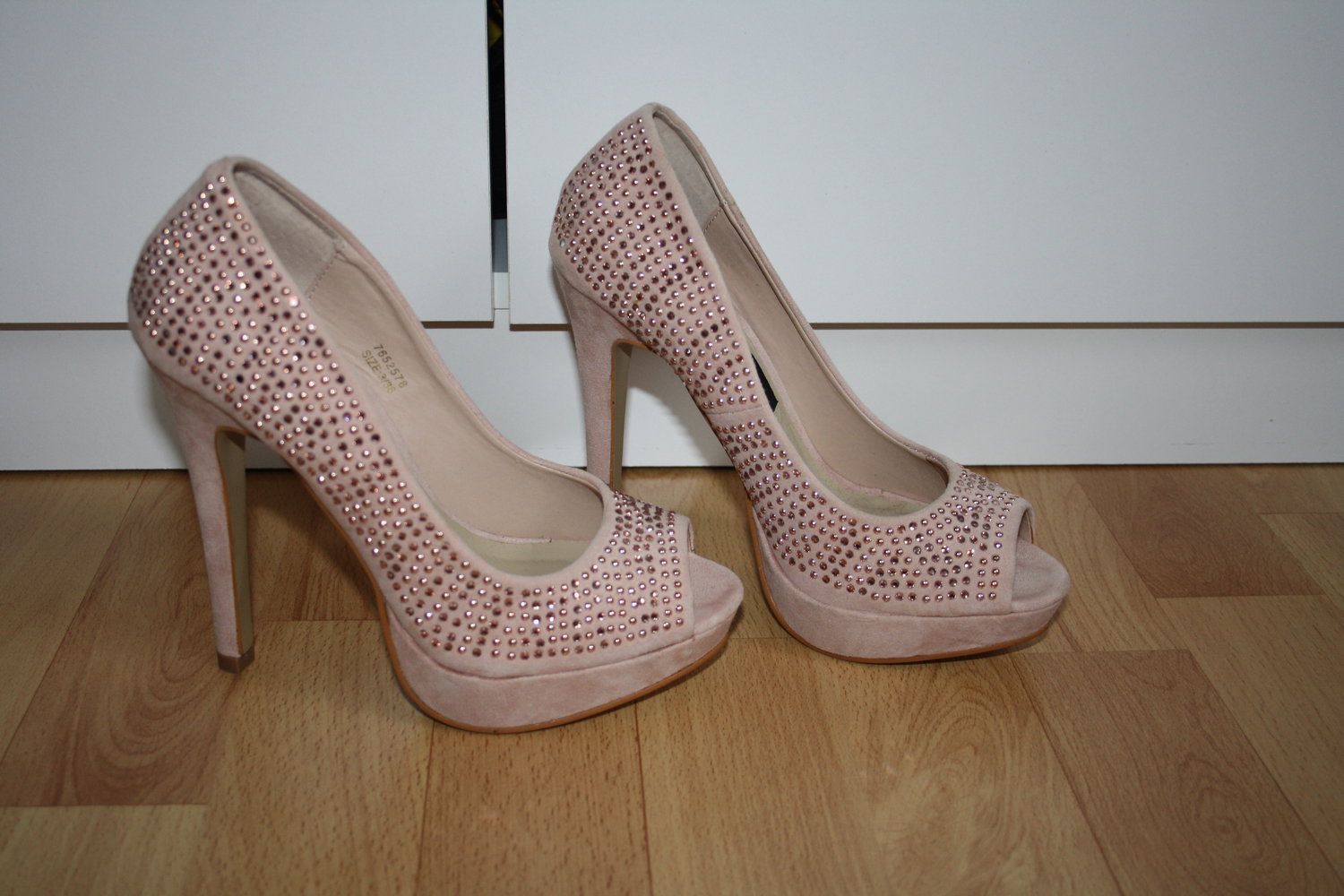 * tolle Glitzer High Heels rosa nude