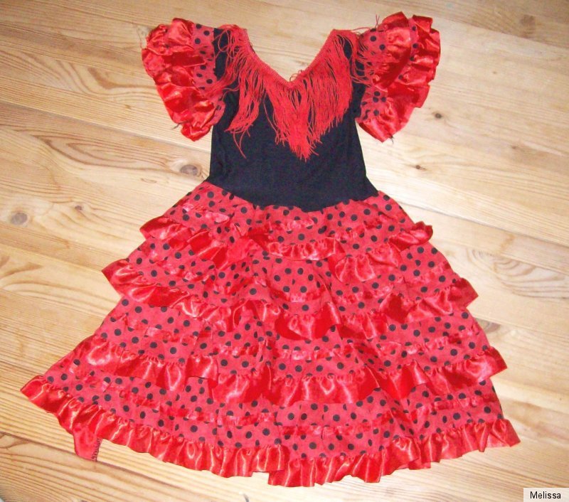 Aus Spanien-tolles Flamencokleidchen Gr.2 ca 92/98