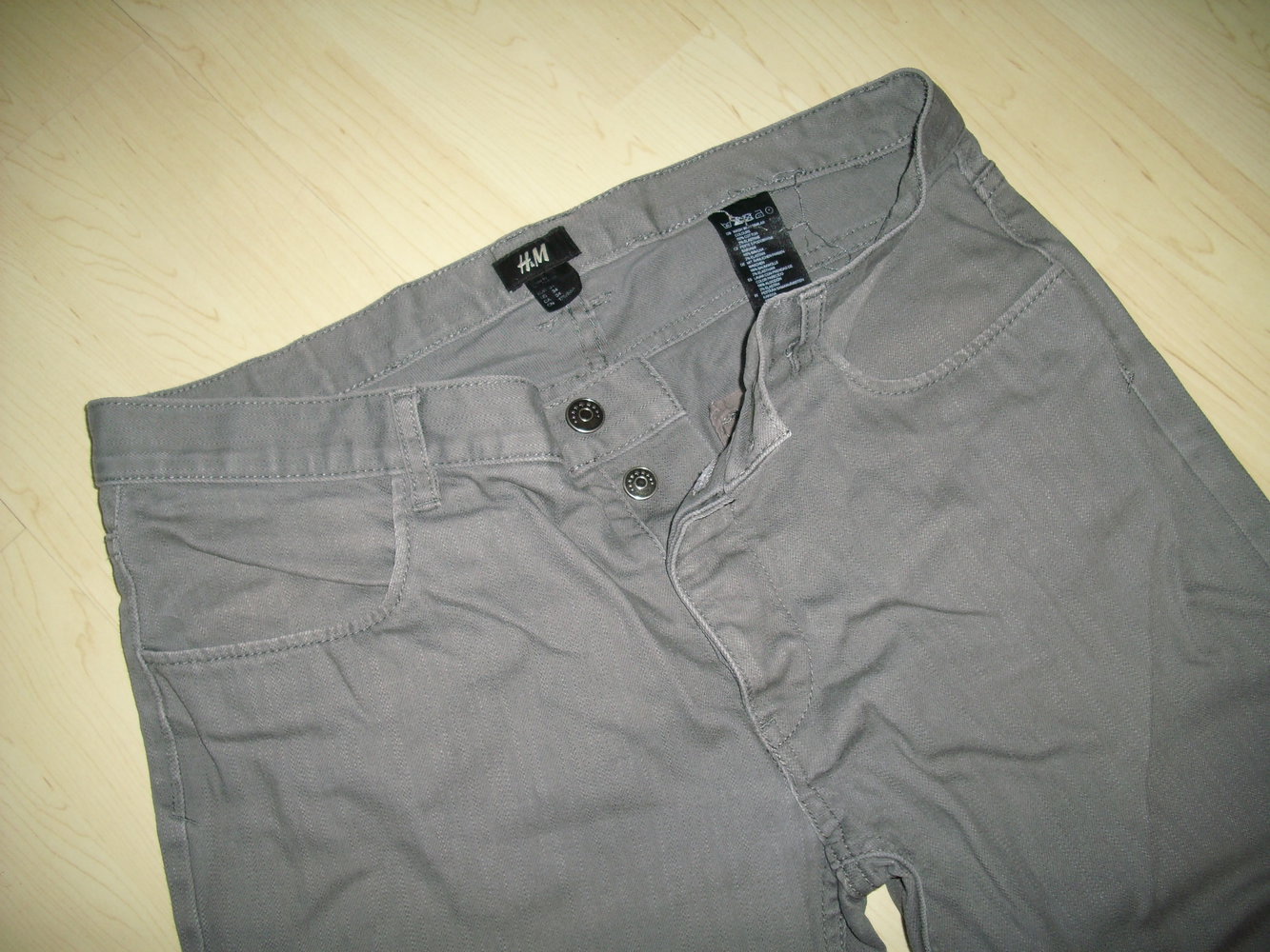 Herrenjeans H&M straight hellgrau, Hose, 32/34, Jeans grey washed