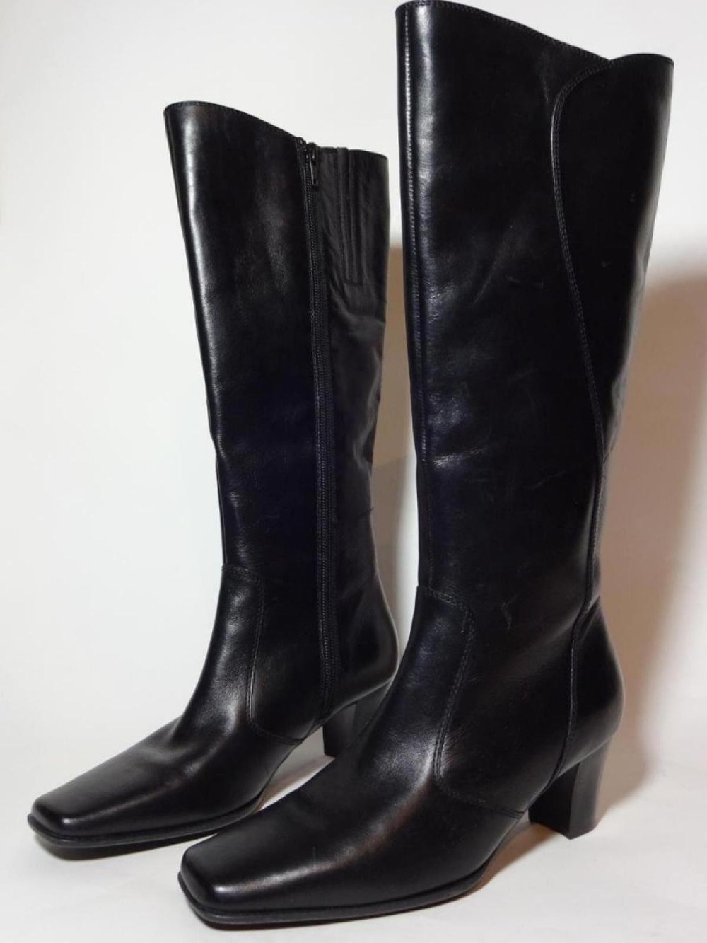 Schwarze Lederstiefel Winter Herbst Gr. 37
