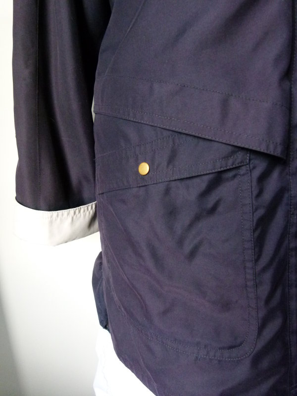 Leichter Parka Anorak, nachtblau natur, mit Kapuze, Boho Mori Retro Vintage Festival