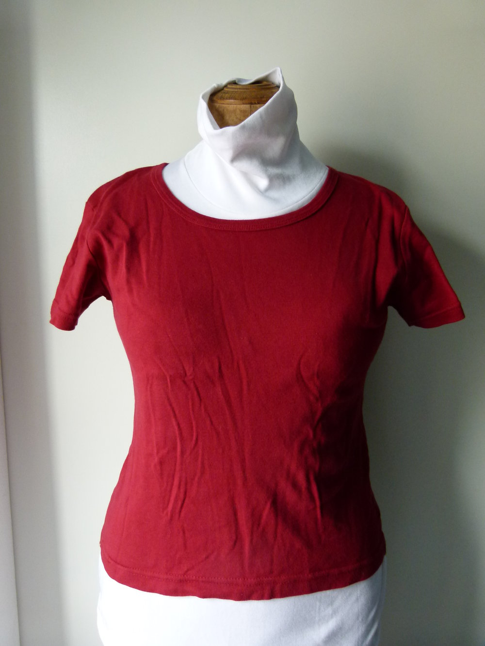 Basic Shirt in weinrot, Boho Sommer Gothic Goa Festival