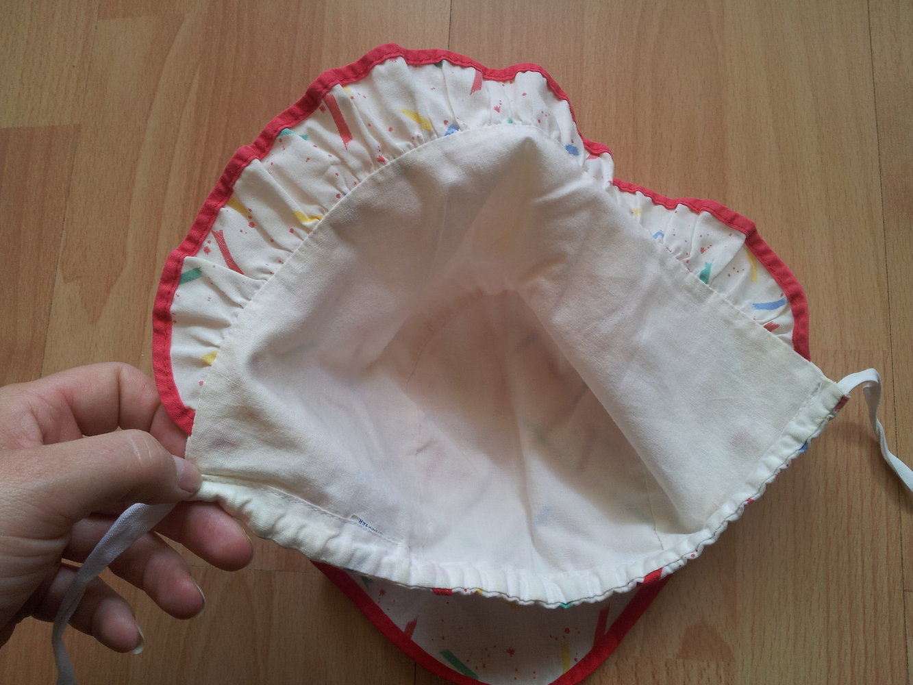 Sommermütze Kopftuch creme bunt Muster 