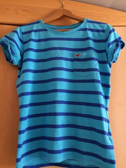 Blau gestreiftes Hollister T-shirt, Gr. S