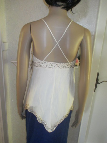 NEU mit ETIKETT * Elfen * Pailletten * Glitzer * Stickerei * Seiden * Spaghetti Träger * Top * Bustier 