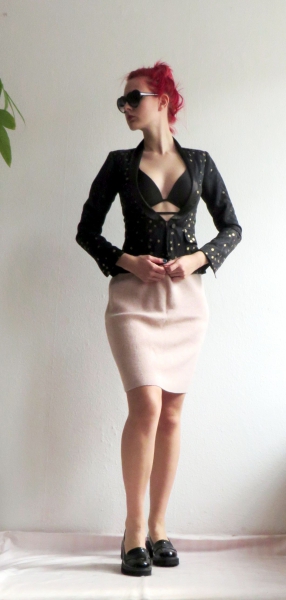 Pastellrosa Bleistiftrock Gr. 40 42 44 M Betty Barclay meliert knielang highwaist