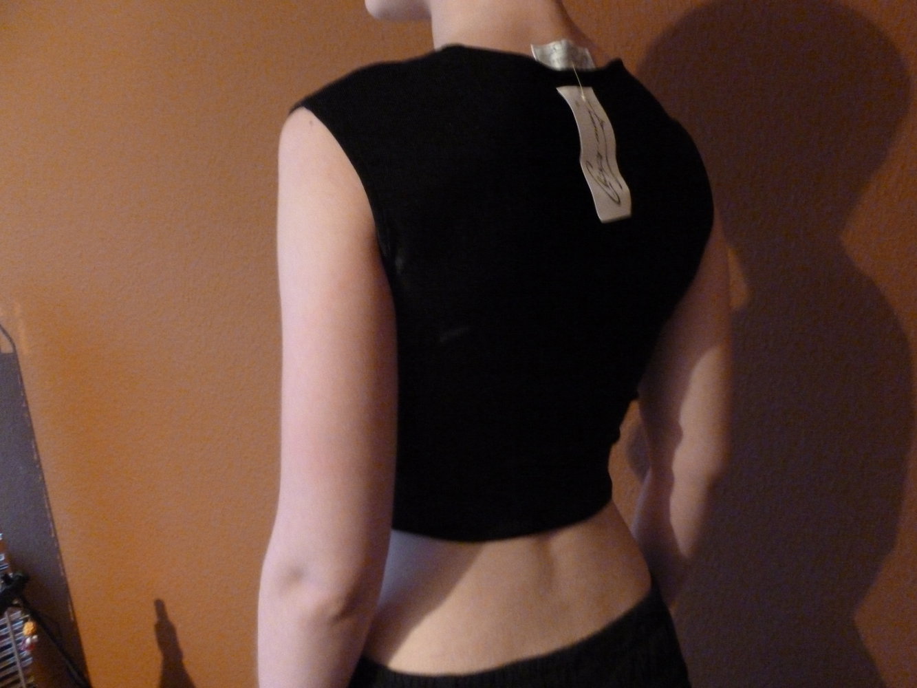 schwarzes Boustier Corsage Top bauchfrei gothic