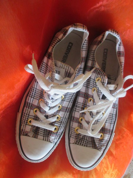 NEU Gold Giltzer Akzente Karo Chucks Sneaker Stoff Schuhe 