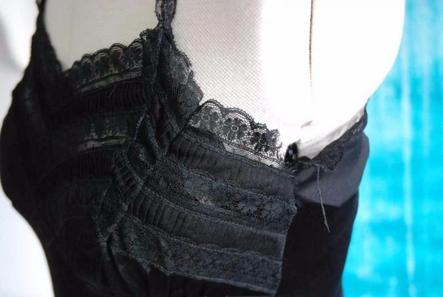Vintage Unterkleid Negligee schwarz