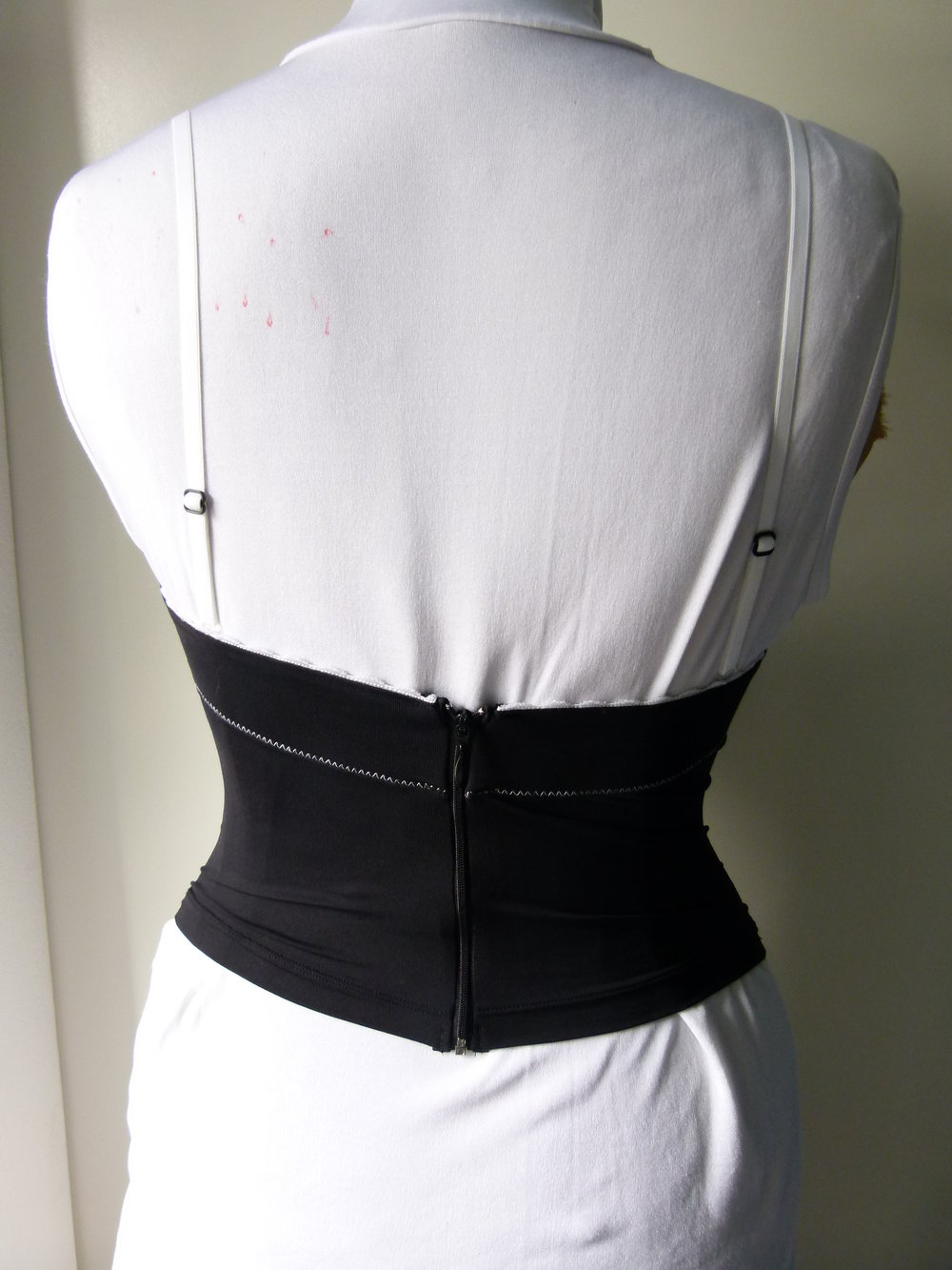 Corsage Bustier Top in schwarz mit wattierten Cups, 80 B, NEU, Gothic Boho Mori Retro