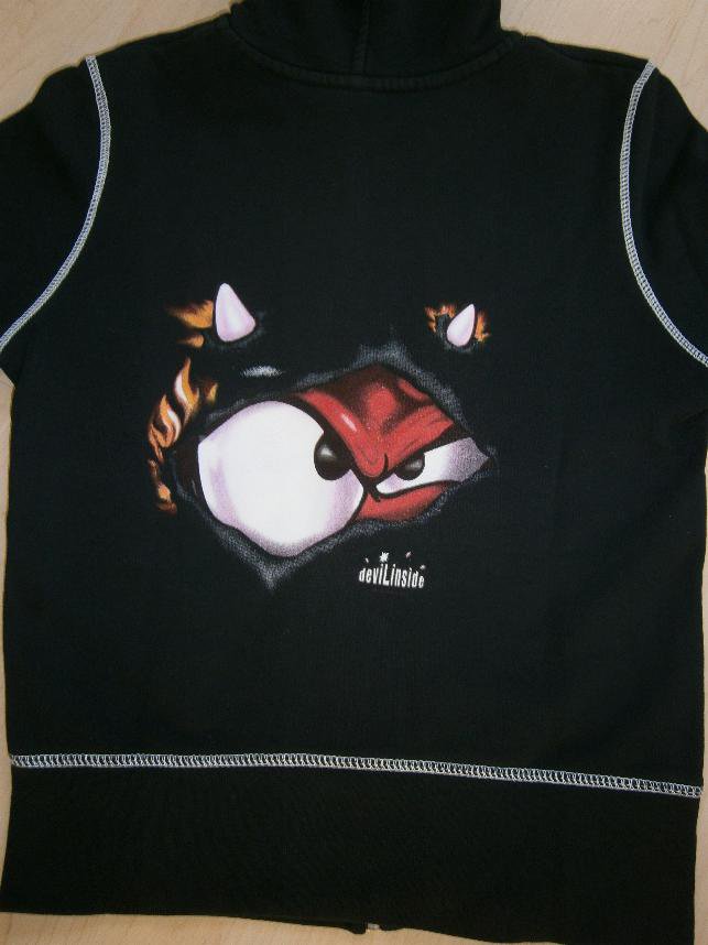 Sweatshirt-Jacke Kapuzenjacke von Wear Me Baby Gr. M, Print: deviLinside