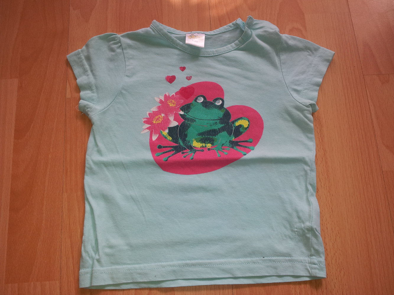 T-Shirt türkis Frosch Herz Gr. 74/80