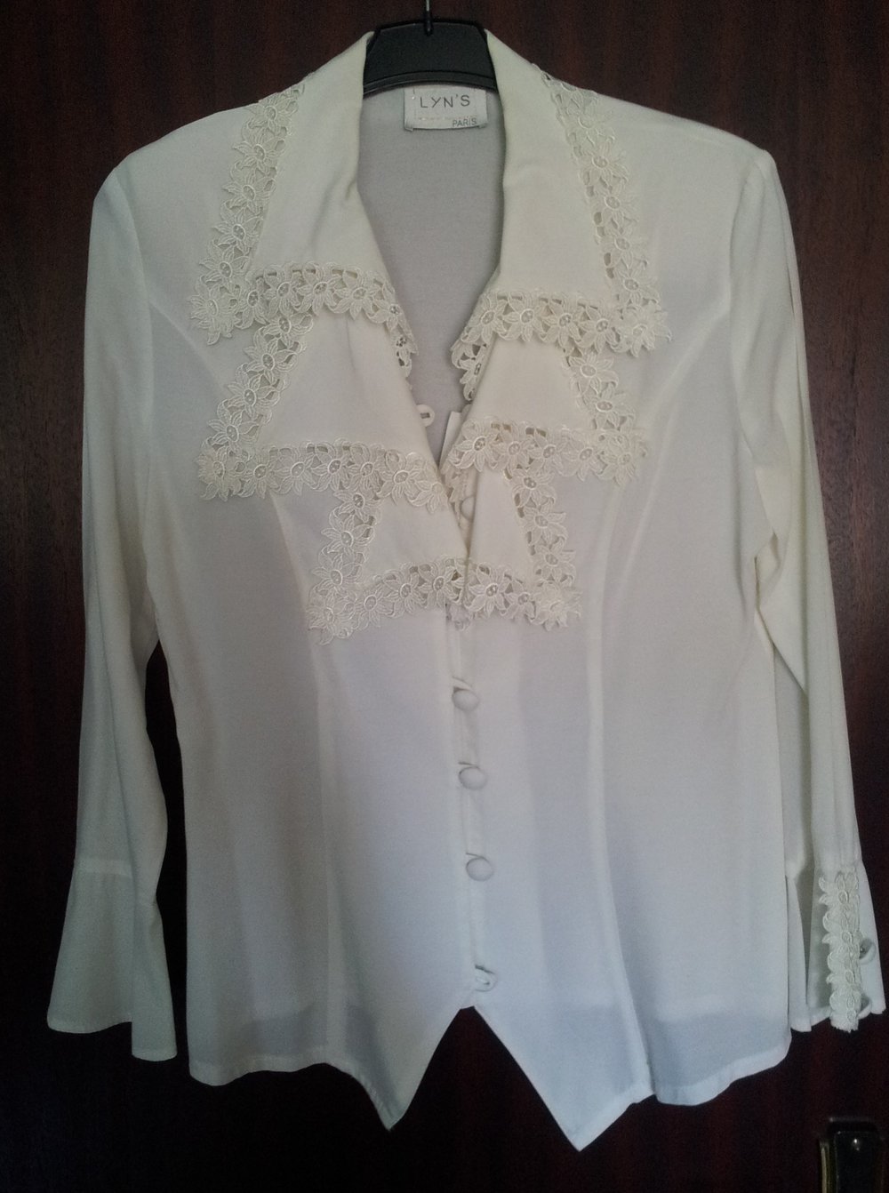 Wunderschöne, festliche Bluse 36 / 38 cremefarbend