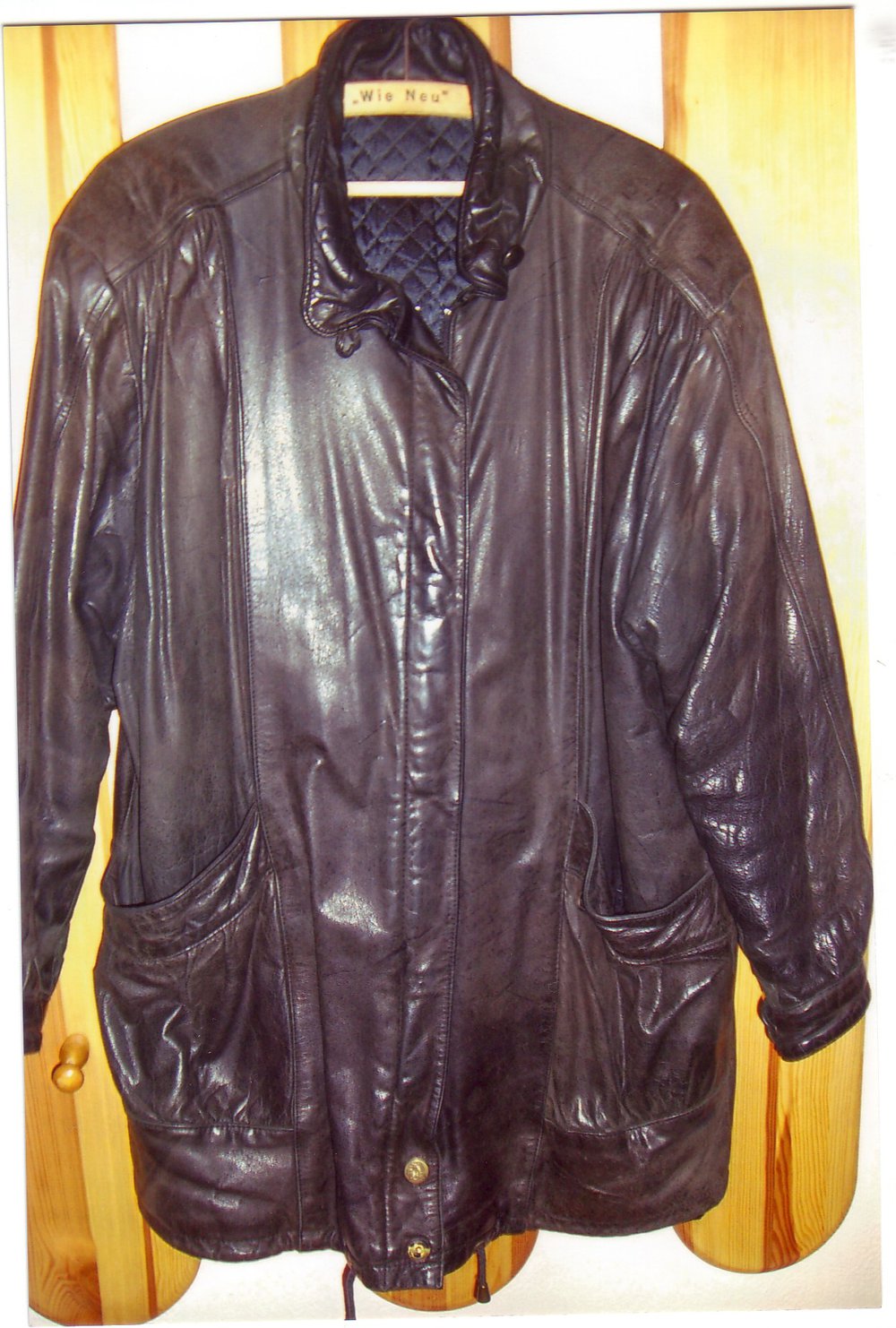 #Vintage - Damen Parka Lederparka Jacke Longjacke Echt Leder Gr. 38/40 bzw. ca. Gr. M/L