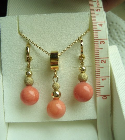 Schmuck Set Bambuskoralle gold