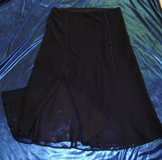 Eleganter leichter Plissee-Rock mit Gummibund Gr. M-L schwarz von mng
