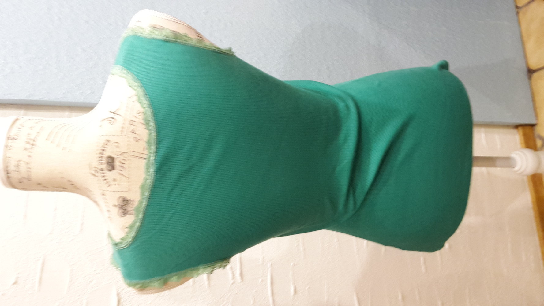 vero moda L rip top dunkel grün sommer spitze meer grün unterhemd