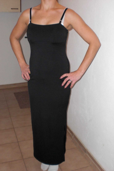 sexy schwarzes Kleid Spaghettiträger Abendkleid Gr. S / Yessica 