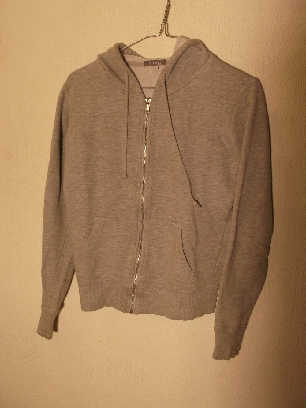 Kapuzenpulli Hoodie Grau von Amisu mit Reissverschluss
