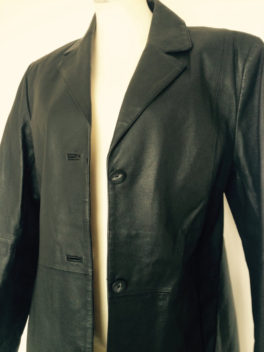 Edle Long Lederjacke  Mantel Trendi