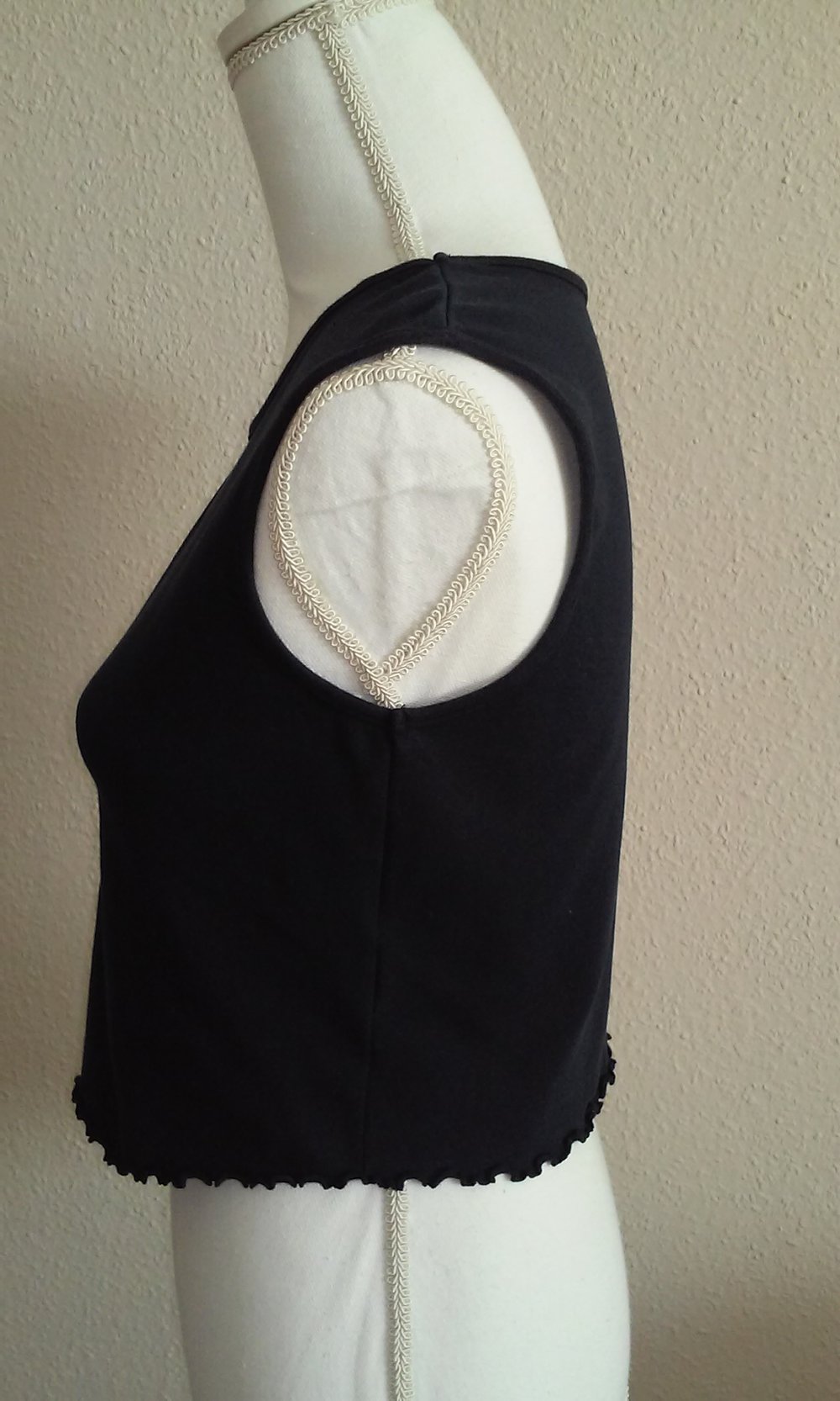 Neu! Kurzshirt Tank Top Shirt Ärmellos Bauchfrei Trägertop dunkelblau super stretchig