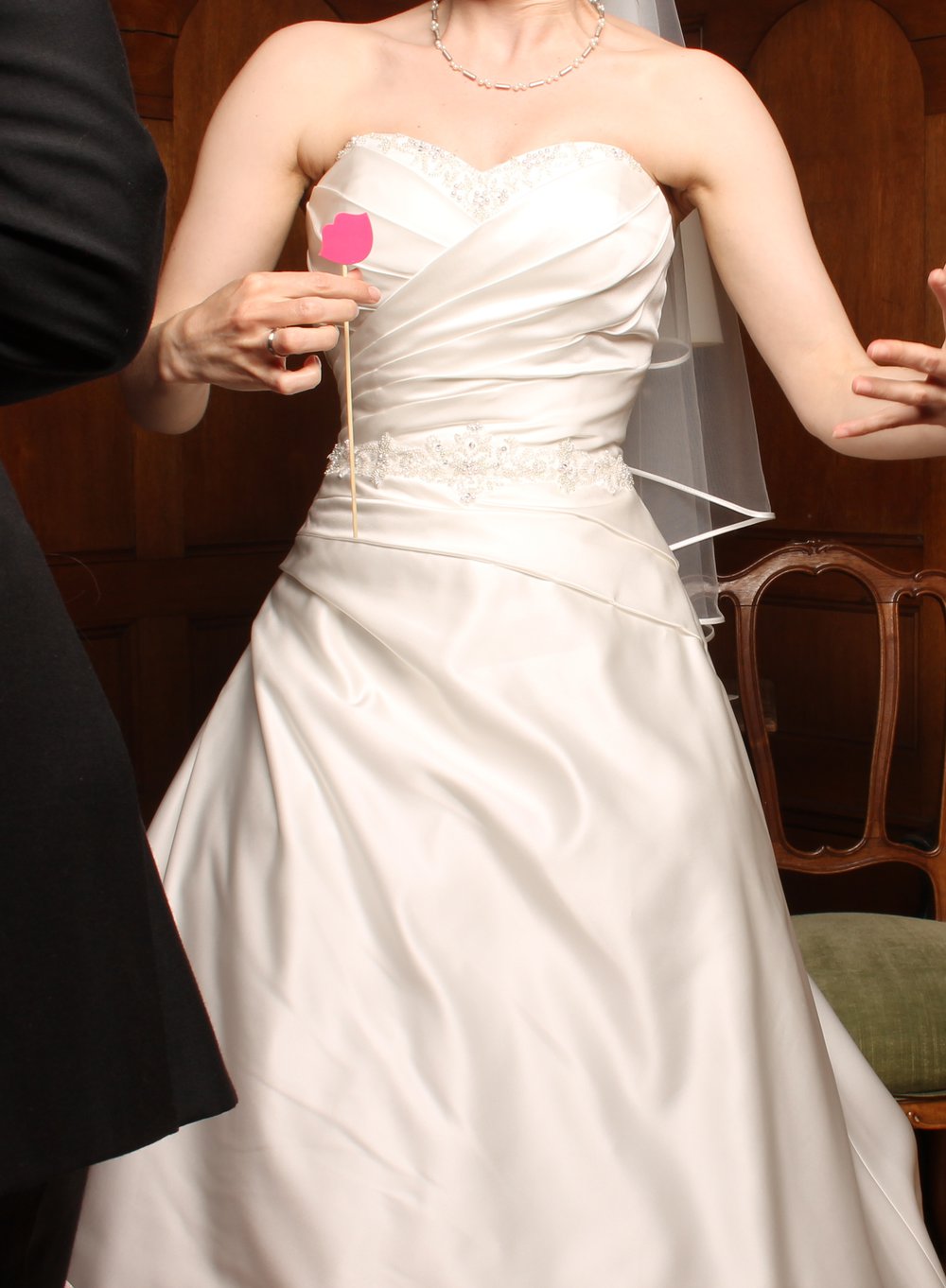 Brautkleid Gr. 36 creme/ivory A-Linie mit eingearbeiteter Korsage, schulterfrei- gereinigt, ohne Gebrauchsspuren