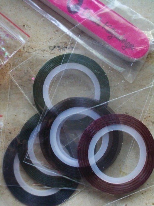 Nail Art Paket Nieten Glitter Neon Nail Vinys Feile Striping Tape